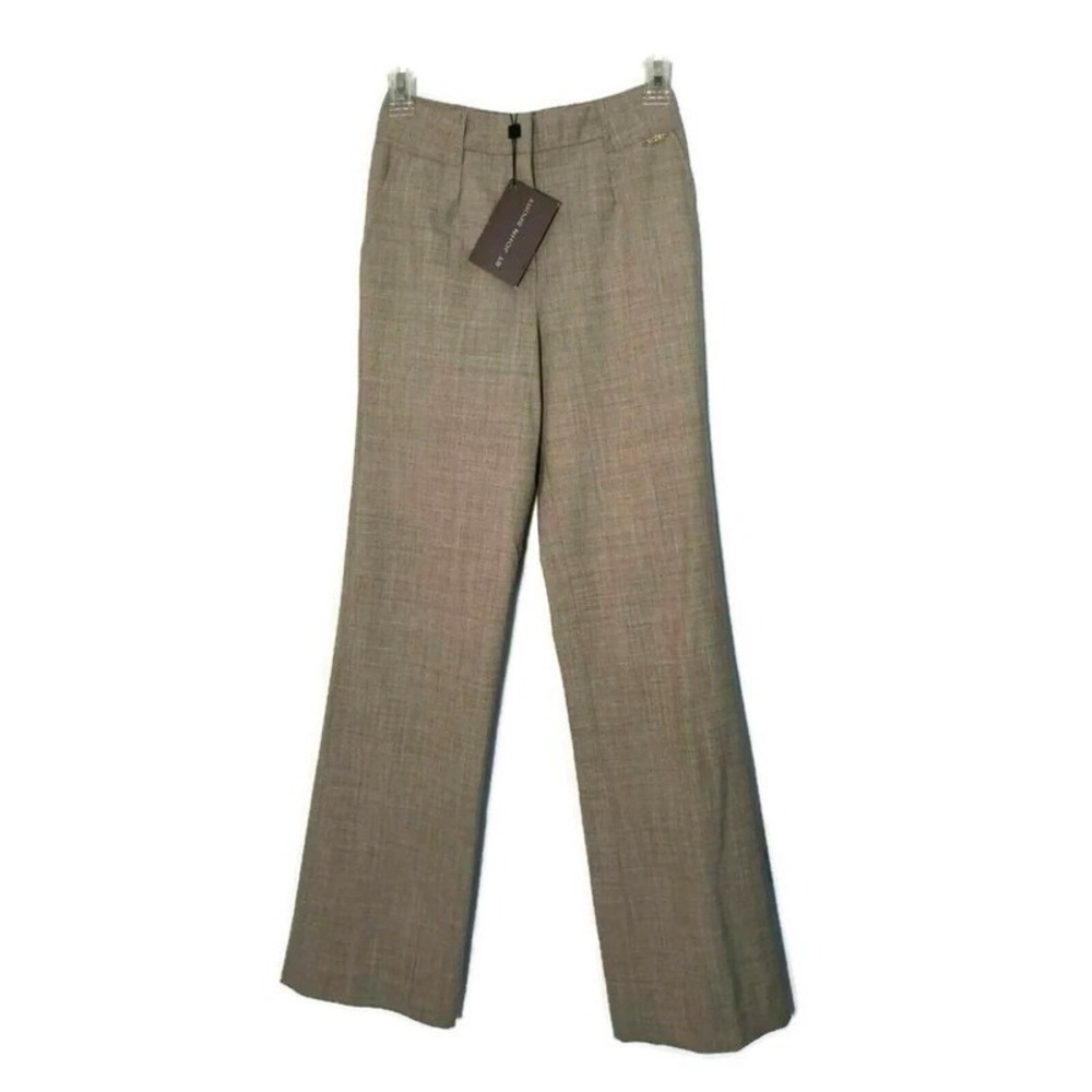 St. John Sport‎ Women's Pants 0 Beige Flat Front Dress Pants Style 4238197 #1901